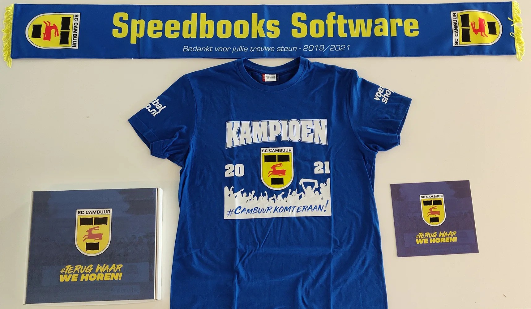 Promotie materiaal cambuur kampioen 2020 -2021 keukenkampioen divisie