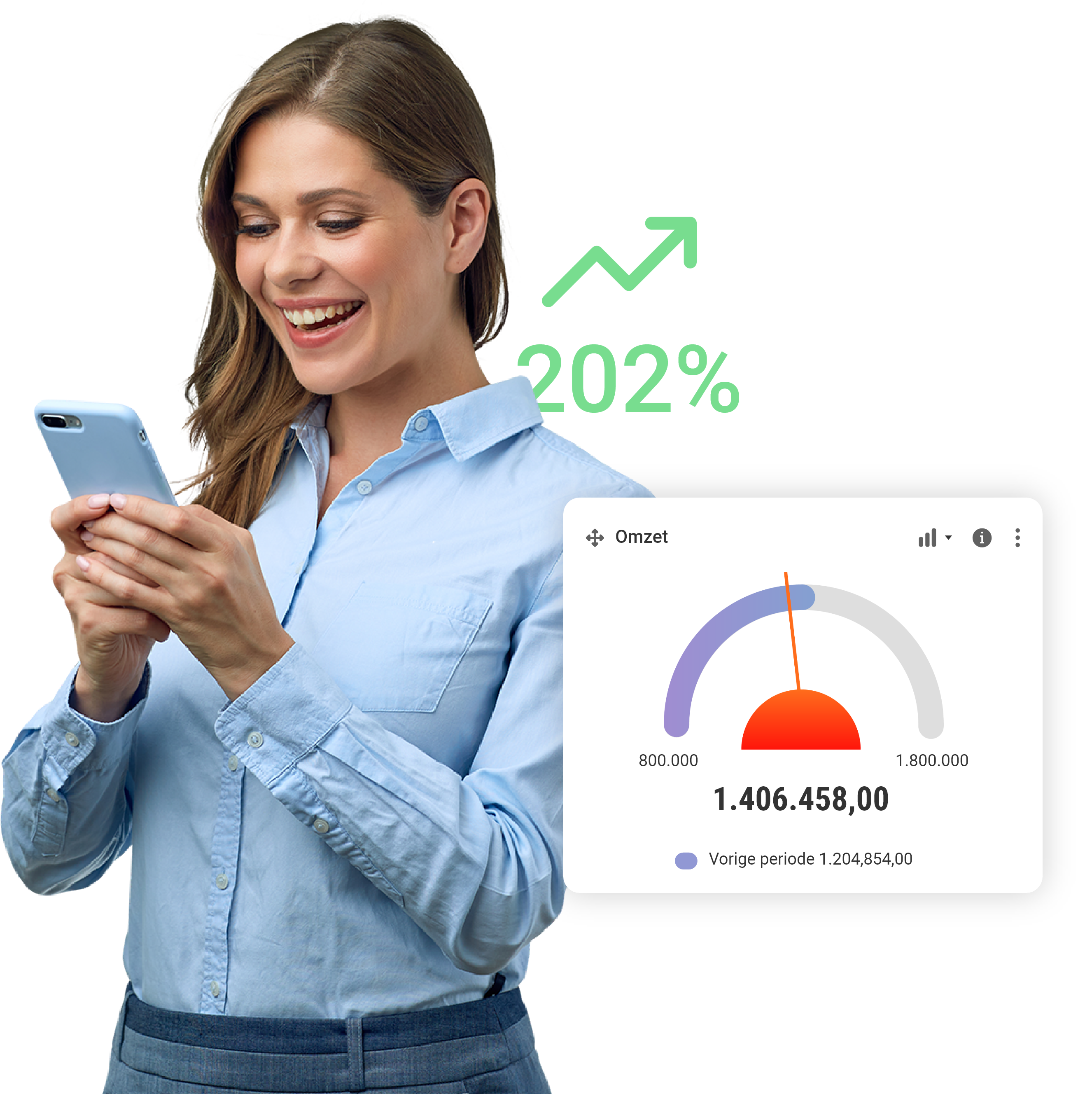 Vrouw met Speedbooks app