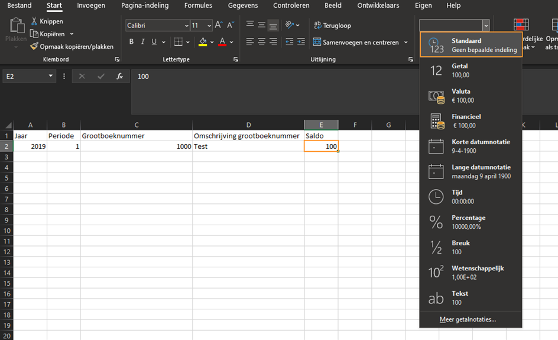 Handleiding Excel